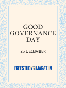 GOOD GOVERNANCE DAY 25 DECEMBER